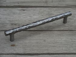 160 mm hand forged drawer pull type 8, 6 5/16'' pull handle, 6.3 in, wrought iron, cabinet cupboard wardrobe kitchen
