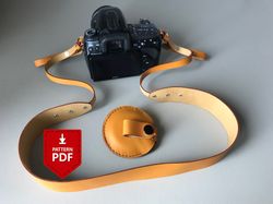 Leather simple Camera Strap & Cover Case pattern PDF