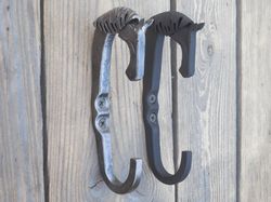 Hand forged coat hook "Horse", Towel, Mug, Bag, Rack, Hanger, Holder. Wrought iron, Blacksmith made, Metal decor