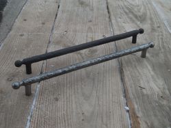 256 mm hand forged drawer pull type 2, 10 1/16'' pull handle, 10.1 in, wrought iron, cabinet cupboard wardrobe kitchen