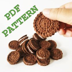 Cookies PDF crochet pattern, amigurumi food pattern