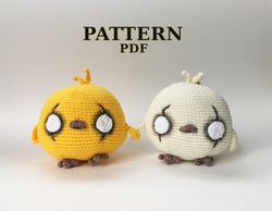 Zombie chick PDF crochet pattern, amigurumi crochet pattern