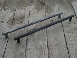 288 mm hand forged drawer pull (type 1), 11 3/8'' pull handle, 11.3 in, wrought iron, cabinet cupboard wardrobe kitchen