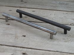 192 mm hand forged drawer pull (type 6), 7 1/2'' pull handle, 7.56 in, wrought iron, cabinet cupboard wardrobe kitchen