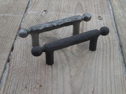 Hand forged drawer pull (type 2), 2 1/2'' pull handle, 64 mm, 2.5 in, wrought iron, cabinet cupboard wardrobe kitchen