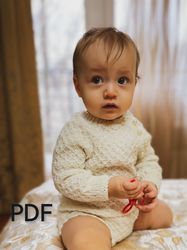 PDF Knitting pattern in English of how to knit baby onesie