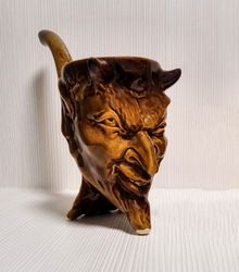 Halloween Gift Devil Satyr. Ceramic Smoking Pipe Devil's Head