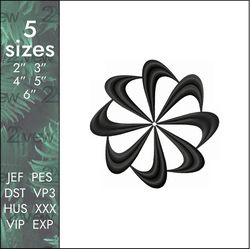 Nike circle Embroidery Design, wheel swoosh windmill, 5 sizes