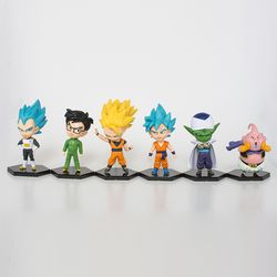 6pcs Set Dragon Ball Z Super Saiyan Son Goku Vetega Gotenks Cake Topper Mini New