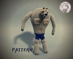 Werewolf monster pattern, PDF crochet pattern toy, amigurumi monster toy