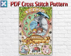 Totoro Cross Stitch Pattern / My Neighbor Totoro Cross Stitch Pattern / Anime Cross Stitch Pattern / Instant PDF Chart