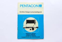 Pentacon Large Close-up Bellows Attachment instruction manual owner handbook