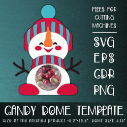 Snowman Candy Dome | Christmas Paper Craft Template
