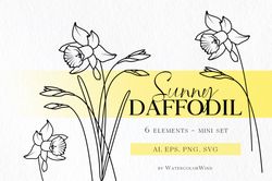Daffodil Birth Month Flower SVG files March Birthday Flowers for Instant Download
