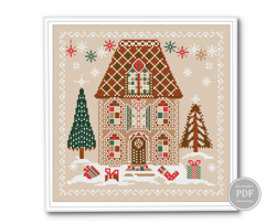 Gingerbread house Cross Stitch Sampler Christmas Embroidery New Year Cross Stitch Modern design PDF pattern 120