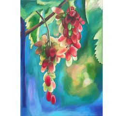 Grape Painting, Still life Painting, Fruit Artwork, 10 by 14 inches