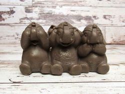 Three little elephants - silicone mold