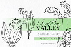 Lily of the Valley Birth Month Flower SVG files May Birthday Flower Clipart For Instant Download