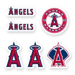 Los Angeles Angels Of Anaheim Stickers Set of 6 by 3 inches MLB Team Decals Car Window Truck Laptop Case Wall Outdoor