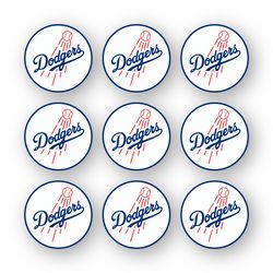 Los Angeles Dodgers Stickers Set of 9 by 2 inches Logo Mascot Emblem MLB Team Car Truck Window Laptop Case