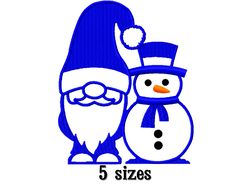Christmas embroidery designs winter gnome and snowman. Embroidery designs trendy. Instant download.