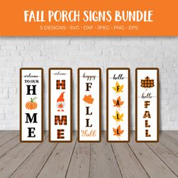 Fall Porch Sign Bundle. Autumn Vertical Porch Signs SVG