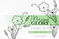 Morning Glory Birth Month Flower SVG files September Birthday Flower Clipart For Instant Download