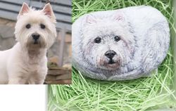 Custom pet portrait, Stone painting, Customized dog portrait, Pet portrait from photo