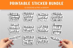 Thanksgiving sticker bundle. Thanksgiving quote stickers printable