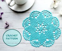 Small lace doily vintage crochet pattern - Crochet Coaster Pattern - Flower doily crochet pattern - Gift for Her