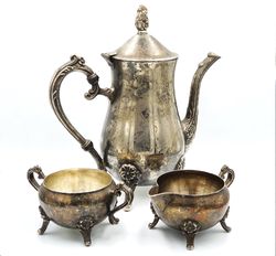 Vintage Silver plated COFFEE SET Coffee pot Milk pot Sugar bowl