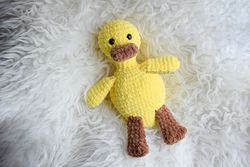 duckling boho nursery decor toy, baby shower snuggle lovey, first birthday baby gift, ducky cuddle toddler boy gift