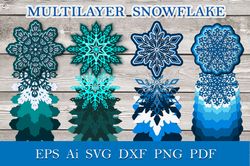 Four multilayer snowflakes