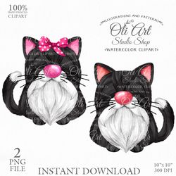 Cat Digital Clip Art. Cute Characters. Hand Drawn graphics. Digital Download. OliArtStudioShop