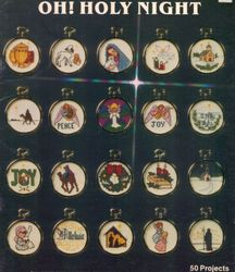 Vintage 50 Round Mini Christmas Ornaments 02 cross stitch pattern PDF Classic Holiday Designs 2-3 inch Instant Download
