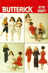 PDF Copy of Vintage Butterick Clothing Patterns for Barbie Dolls and Fashions Dolls size 11 1/2 inches