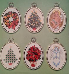 Vintage 6 Mini Christmas Ornaments 05 cross stitch pattern PDF Classic Holiday Designs Instant Download