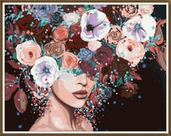 Art Women - Flowers - 006 / Cross Stitch pattern PDF