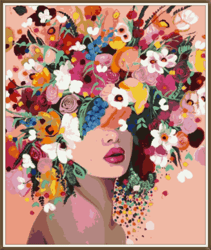 Art Women - Flowers - 008 / Cross Stitch pattern PDF / Digital Instant Download