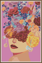Art Women - Flowers - 0012 / Cross Stitch pattern PDF