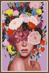 Art Women - Flowers - 0014 / Cross Stitch pattern PDF