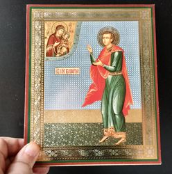 Saint Boniface of Tarsus and Aglaia of Rome  | Gold foiled icon | Inspirational Icon Decor| Size: 8 3/4"x7 1/4"