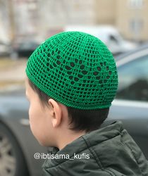 Handcrafted cotton kufi hat for men