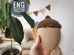 Amigurumi Acorn crochet pattern. Amigurumi garland crochet pattern.