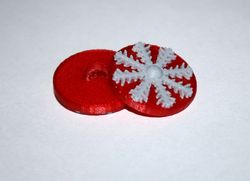 3d model .stl format. Button with a loop with a snowflake