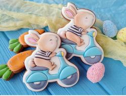 Easter Rabbit cookie cutters Custom stamp cookie cutter for cake topper gingerbread decor sugar cookies silicone mold