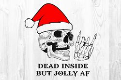 dead inside but christmas svg png skull santa hat
