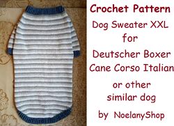 Dog sweater size XXL crochet pattern