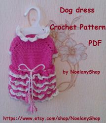 Dog sweater with ruffles size XS crochet pattern