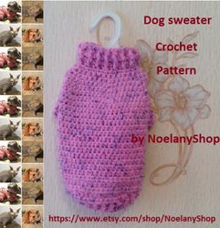 Pink dog sweater size S crochet pattern